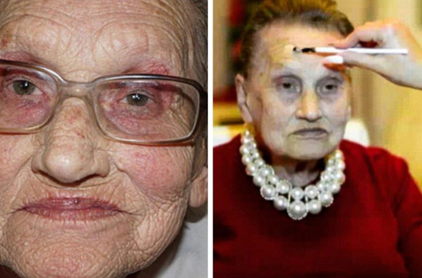  La nieta le hizo un maquillaje a la abuela de 80 años y ahora la abuela es una estrella en Internet